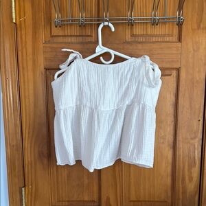 White sleeve tie Women's Top